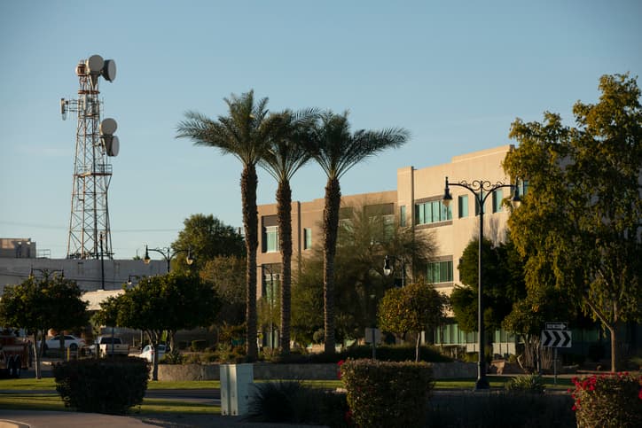 Sunset view of downtown Yuma, Arizona, USA.