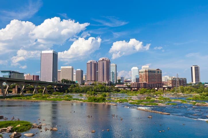View of Downtown Richmond, Virginia On A Sunny Summer Day